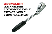 Quick Release Reversible Flexible Ratchet Handle 2 Tone Plastic Grip