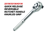 Quick Release Reversible Ratchet Handle Knurled Grip