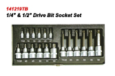 19pc. 1/4", 1/2" Drive Bit  Socket Set.